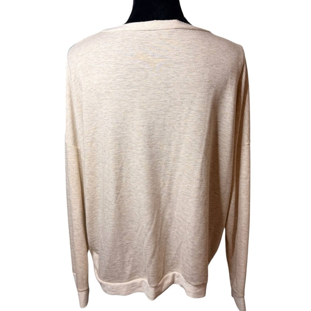 Teal and Cream Striped Sweater | Sz L - Picture 5 of 7